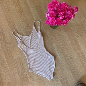 Urban Outfitters Nude Ribbed Bodysuit